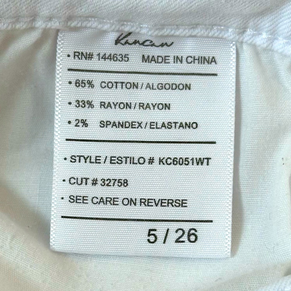 KanCan White Jeans Women’s Size 5/26 Mid Rise Skinny Zip Ankle Frayed Hem - Picture 12 of 12